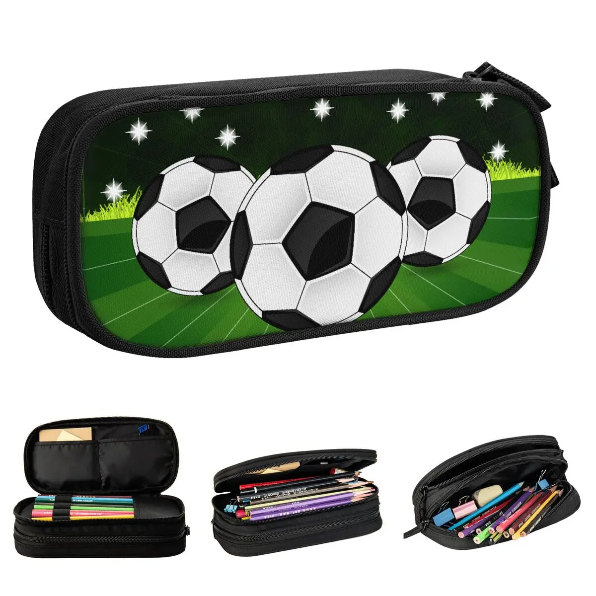 Fußball-Federmäppchen, lustige Bälle, Sport-Stiftehalter, Federmäppchen mit großem Stauraum, Bürogeschenk, Federmäppchen