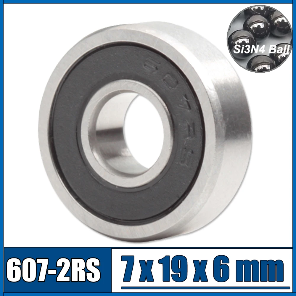 

607 Hybrid Ceramic Bearing 7*19*6 mm ABEC-1 ( 1 PC) Industry Motor Spindle 607HC Hybrids Si3N4 Ball Bearings 3NC 607RS