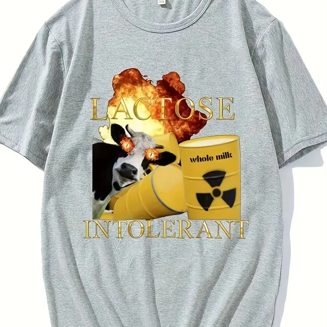 Fun Patterns, Lactose Intolerance Funny Expressions, High-quality Summer New Products, Men's and Women's Fashionable T-shirts.