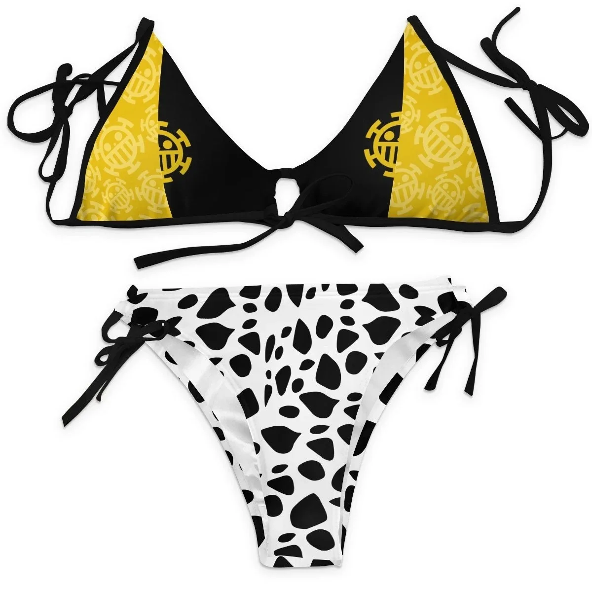 Trafalgar Law Anime Bandage Maillot de bain pour femmes et filles, bretelles de plage, bikini fendu, culotte léopard, bain trempé, cosplay, 1 pièce