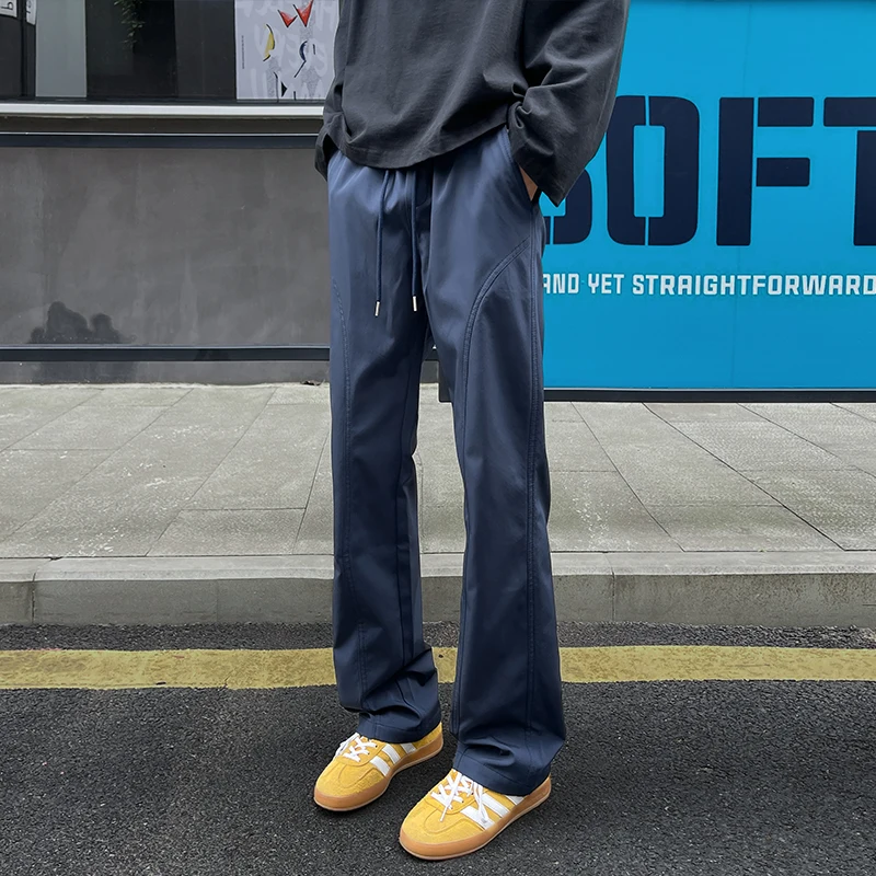 

S-5XL однотонные повседневные брюки с эластичной резинкой на талии и шнурком, летние легкие брюки для отдыха, мужские дышащие уличные брюки