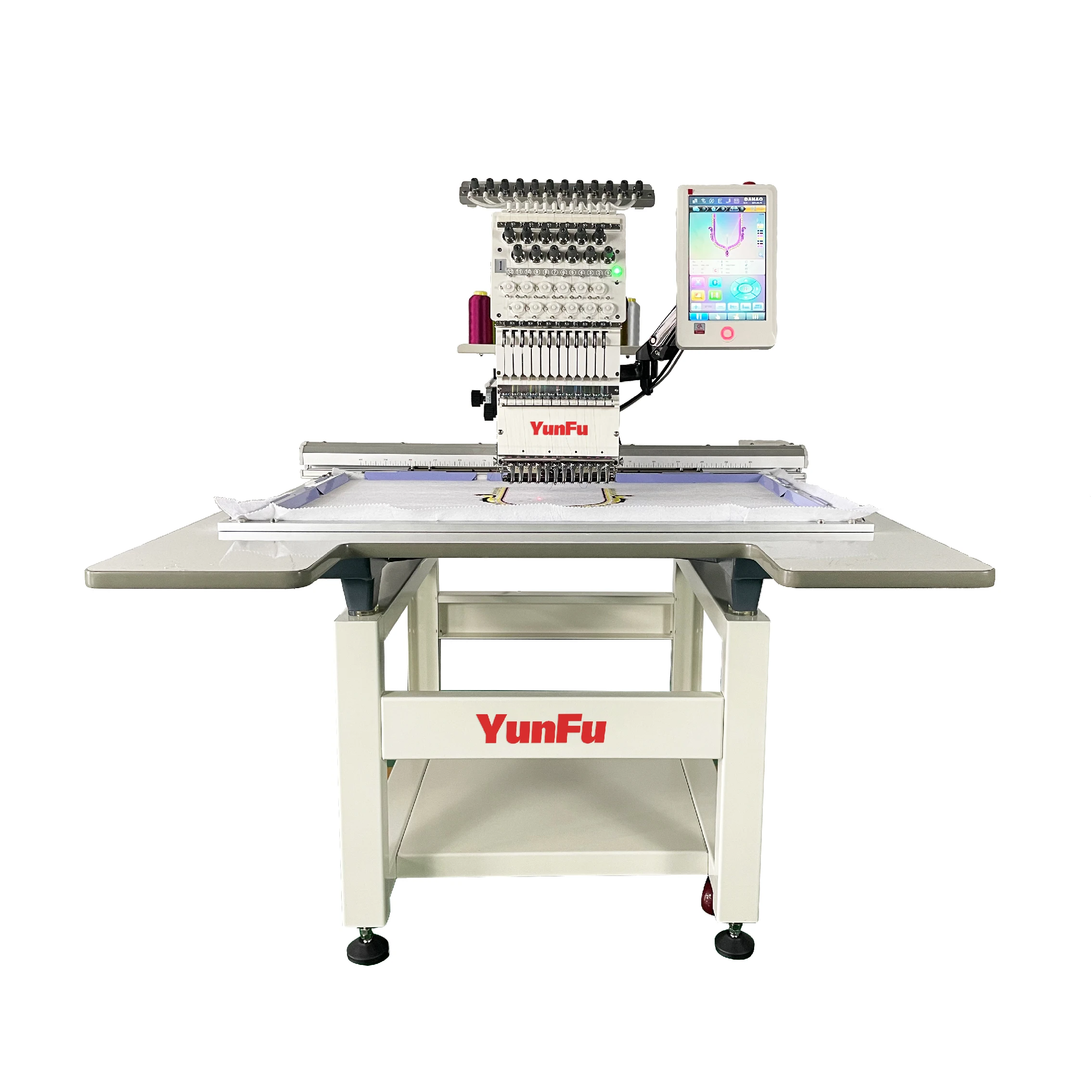 Picture 3: YUNFU Embroidery Machine Price Single Head 12 15 Nddeles Machine Big Area Size  for Hat Clothes Flat Embroidery
