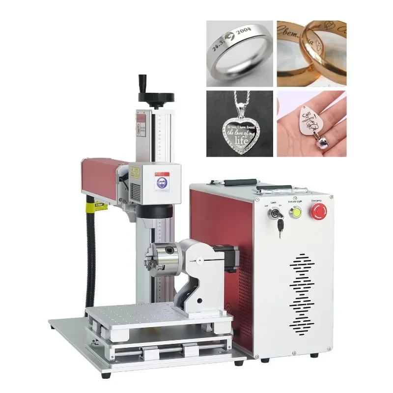 20W 30W Split Type Mini Portable Fiber Marking Machine For Jewelry  Engraving Machines For Metal Acrylic ABS PVC