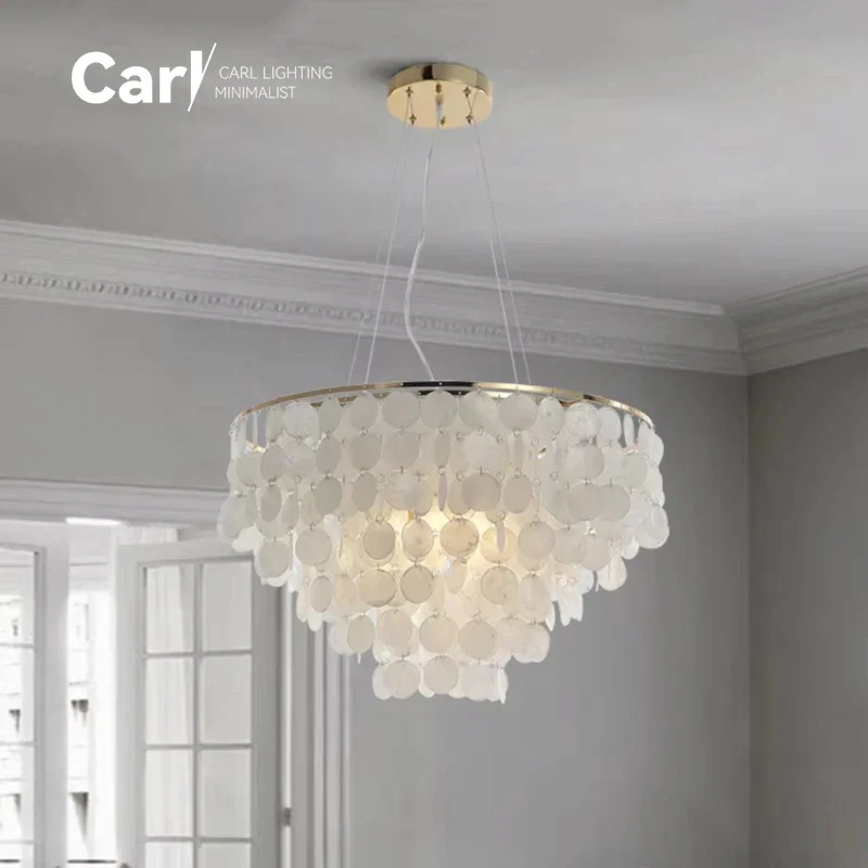 الحديثة الفاخرة شل الثريا لغرفة الطعام وغرفة المعيشة الثريا السقف الذهب/الكروم تصميم الثريا الشحن السريع #4