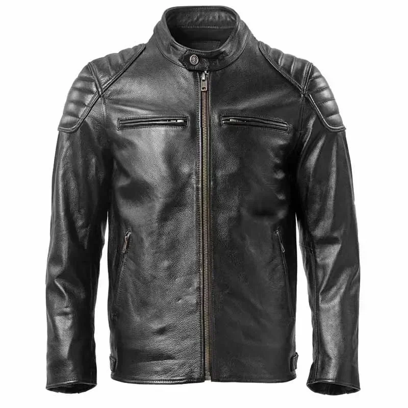 Genuine Leather Jacket Men 100% Natural Cowhide s Slim Fit Motorcycle Man Biker Coat Autumn M357