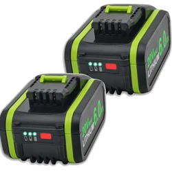 20V 6000mAh WA3551 리튬 충전식 교체 배터리, Worx WA3553 WX390 WX176 WX178 WX386 전동 공구 용