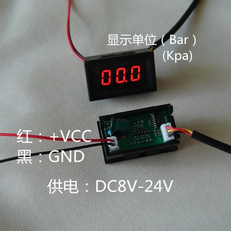 Panel Mount Digital Pressure Gauge with LCD Screen, 0-100PSI Measuring Range IP65 Waterproof  Pneumatic Shock Absorber Equipment