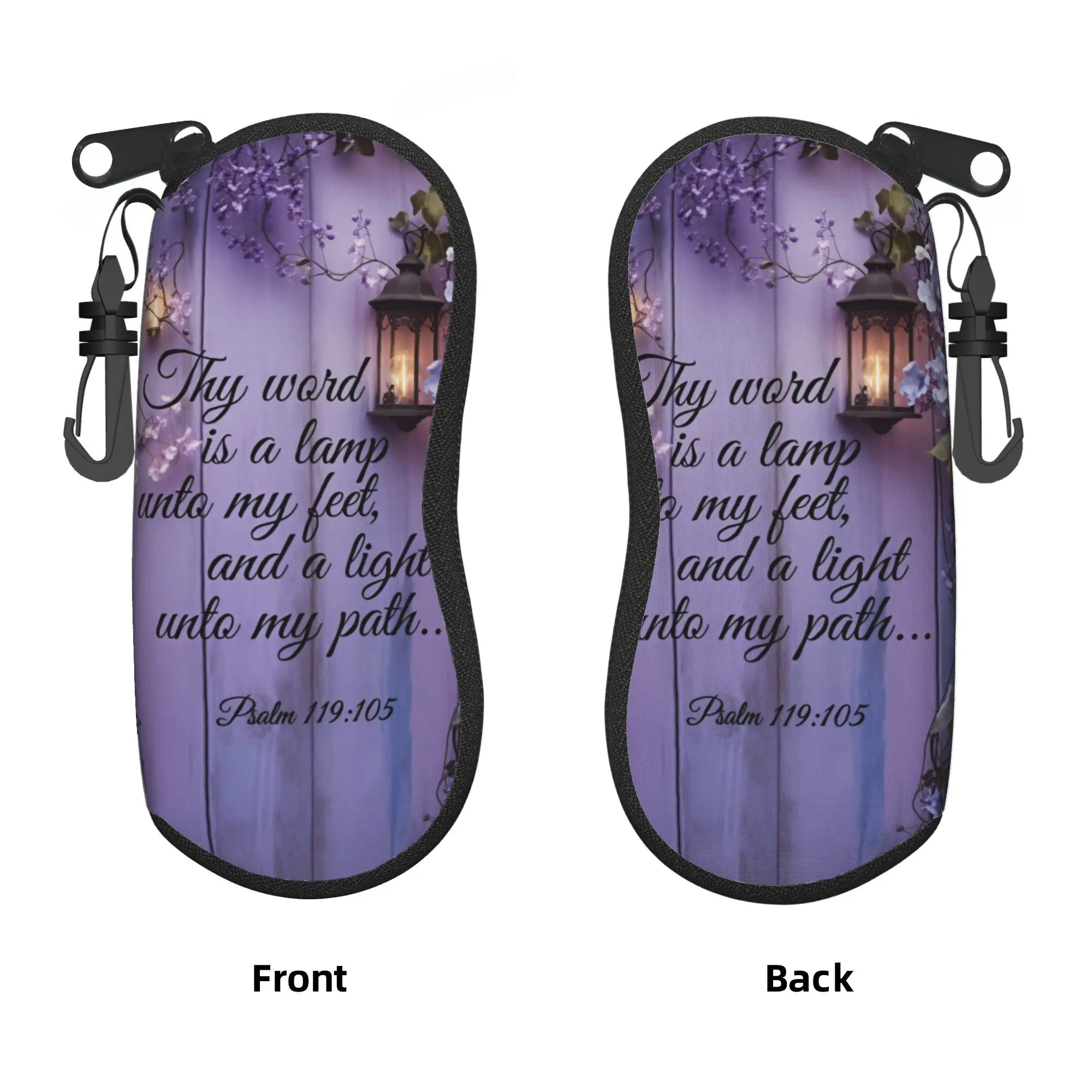 Thy word is a lamp unto my feet Glasses Case Cover Men Women  Sunglasses Pouch Fashion Print Eyewear Bag Eyeglass Protector