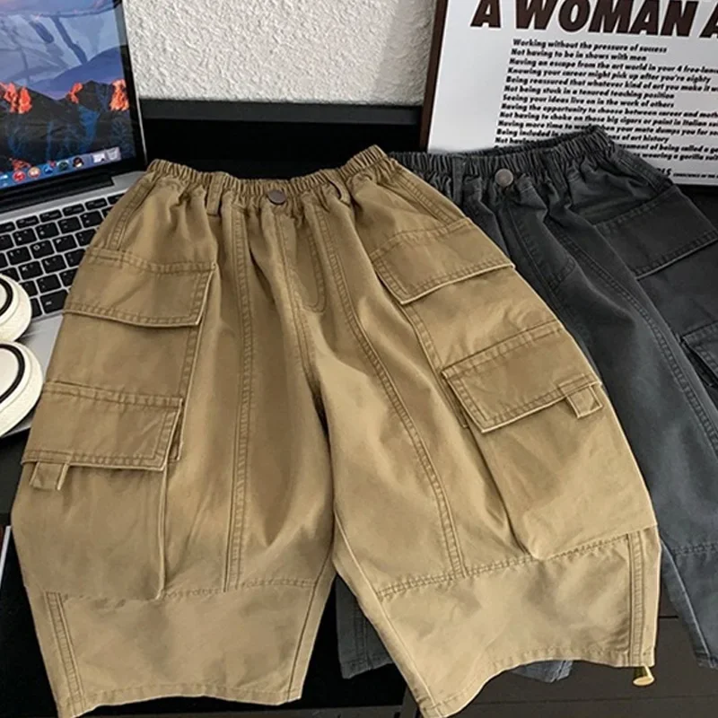 الأولاد البضائع السراويل الاطفال وسيم الشارع الشهير السراويل المستقيمة الأطفال ربيع الخريف فضفاضة واسعة أرجل السراويل الخريف ملابس كاجوال