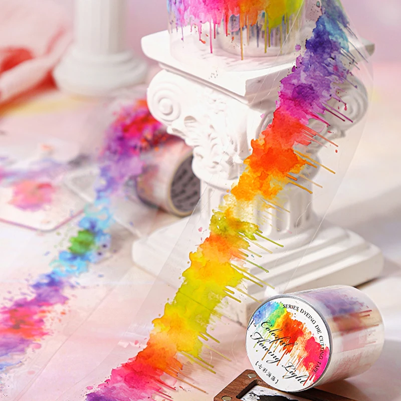 papel colorido fluxo série halo cênico cortado fita scrapbooking adesivos artigos de papelaria presente das crianças para estudantes