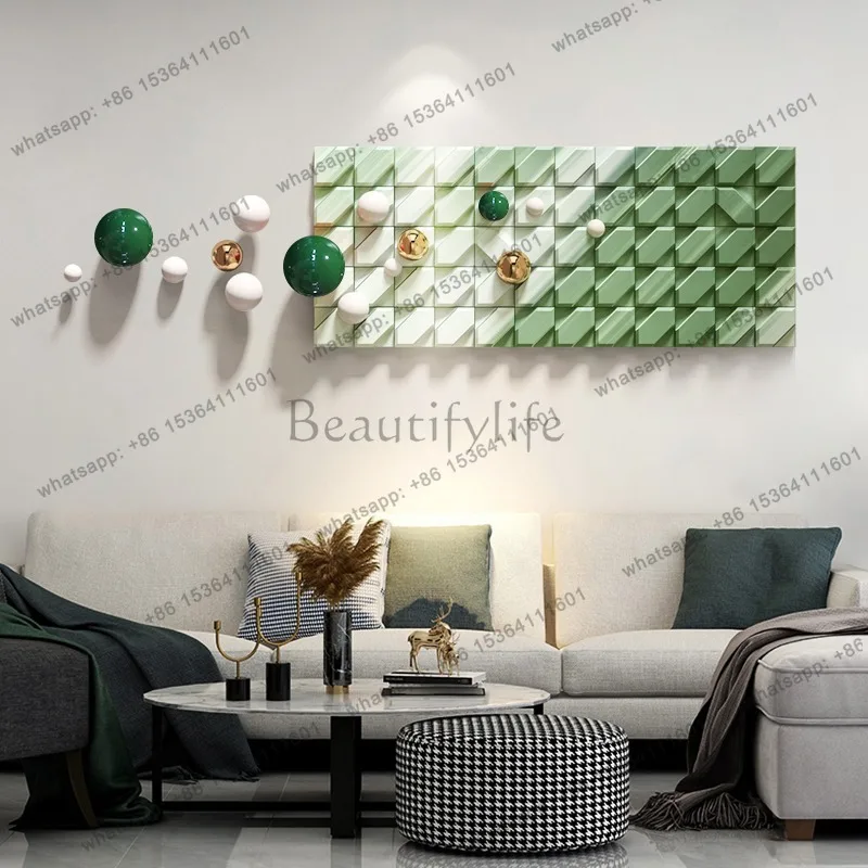 LJY 3D light luxury entrance decorative painting three-dimensional metal ball aisle stairwell mural