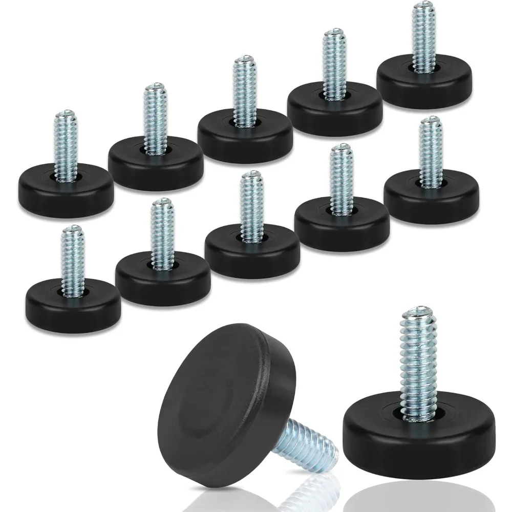 

1/4 Thread Furniture Feet Levelers, 12 PCS Adjustable Furniture Feet Threaded Screw in, Leveling Feet Screw On Furniture Glide L