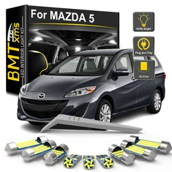 BMTxms 10Pcs LED Interior Light Bulb Kit For Mazda 5 2006-2008 2009 2010 2011 2012 2013 2014 2015 Car LED Map Dome Trunk Canbus