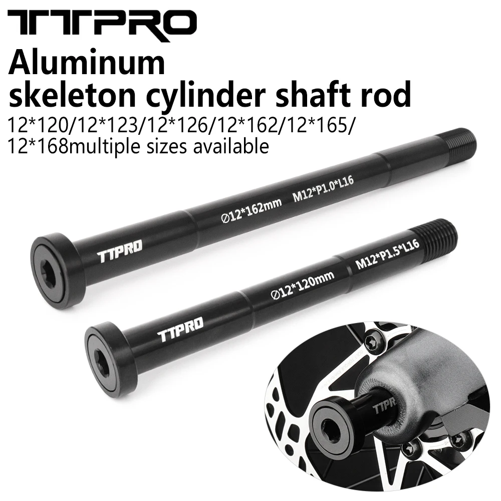 TTPRO Lightweight Bicycle Thru Axle 12x120/123/162/165/168mm Rear Hub Thru Axle Bike Fork Shaft for MTB Road Bike Cycling Parts