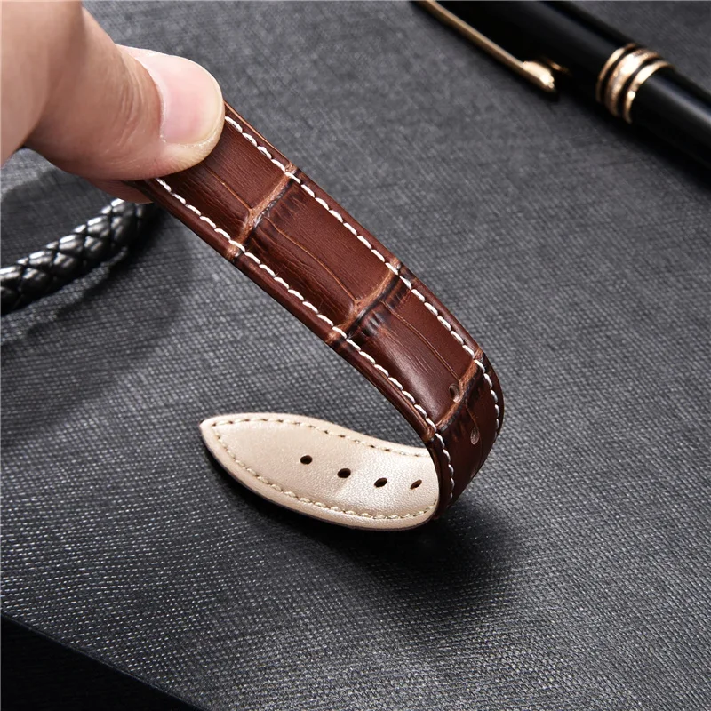 Classic Genuine Leather Watcbands 24mm 22mm 20mm 18mm 16mm Business Men Bracelets Watch Accessories Watch Straps