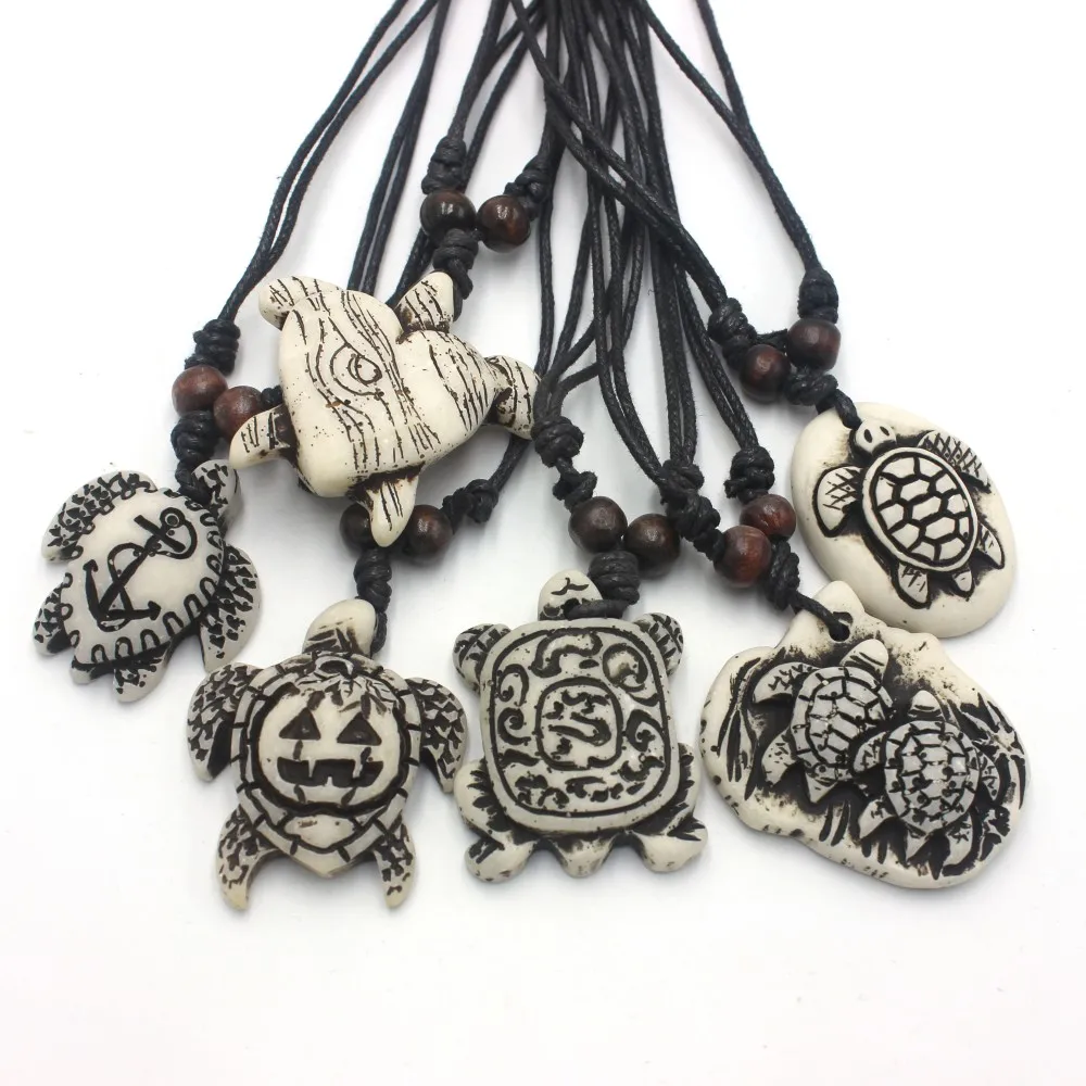 12pcs/Lot Vintage Sea Turtles Pendant Necklaces Hawaiian Turtle Charms Surfer Jewelry Wholesale Gothic for Men Women - view 6