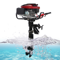 HANGKAI  4-Stroke 7HP 196CC Outboard Motor Air Cooling Engine CDI System with Long Shaft