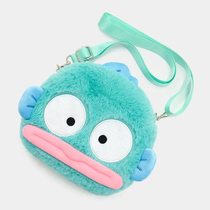 Sanrio Hangyadon Half Mermaid Blue Adjustable Length Plush Toy Zipper Girl Shoulder Crossbody Bag Shopping Bag Christmas Gift
