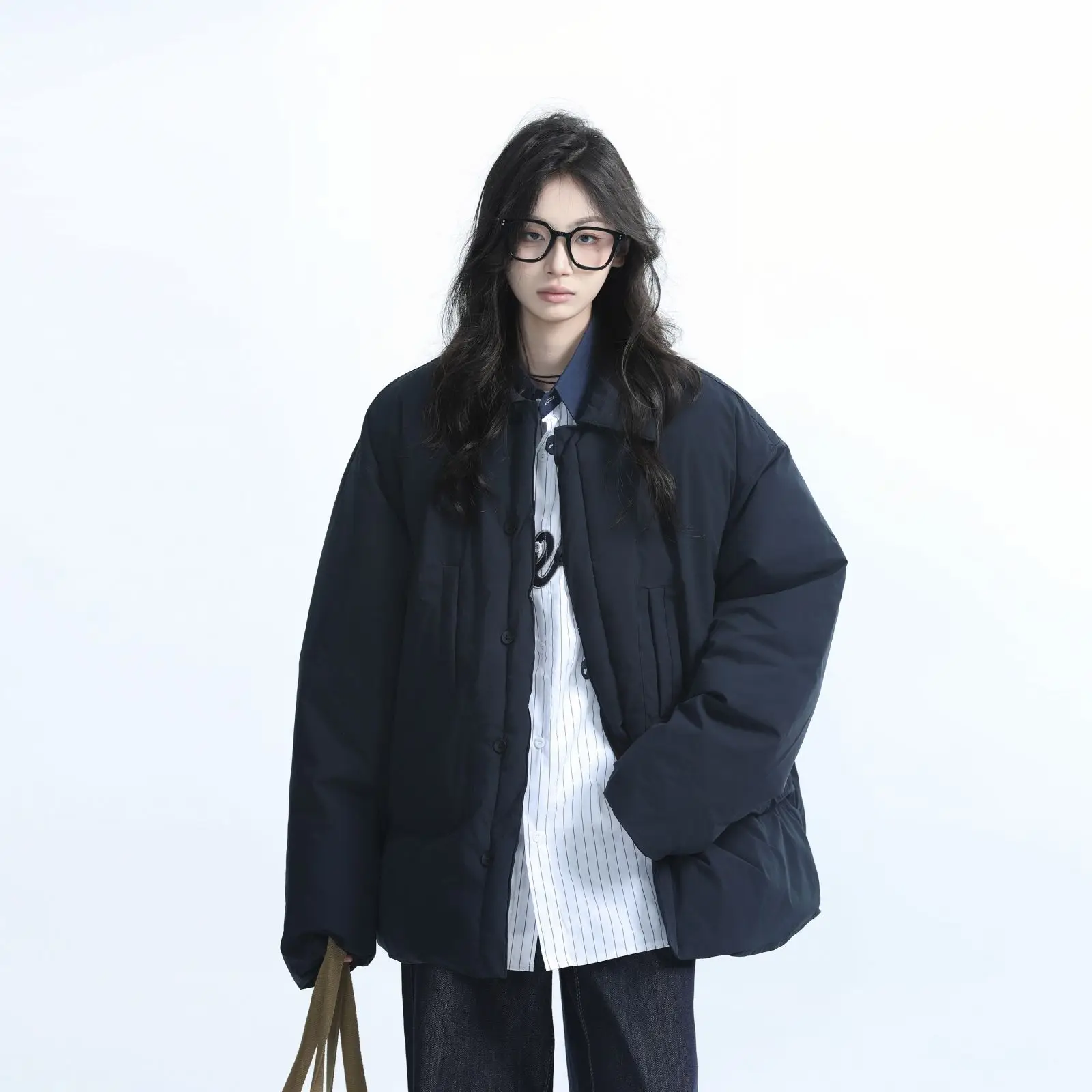 冬の新作レディースコットンジャケット通勤ルーズワークウェアレトロオーバーサイズジャケット