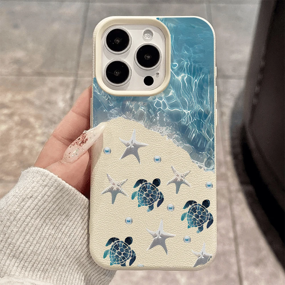 Waves Sea Turtles Phone Case For iPhone 17 16 15 14 13 12 11 ProMax 16 15 14 Plus 17 16 15 14 13 Pro 17Air Silicone Matte Cover - view 3