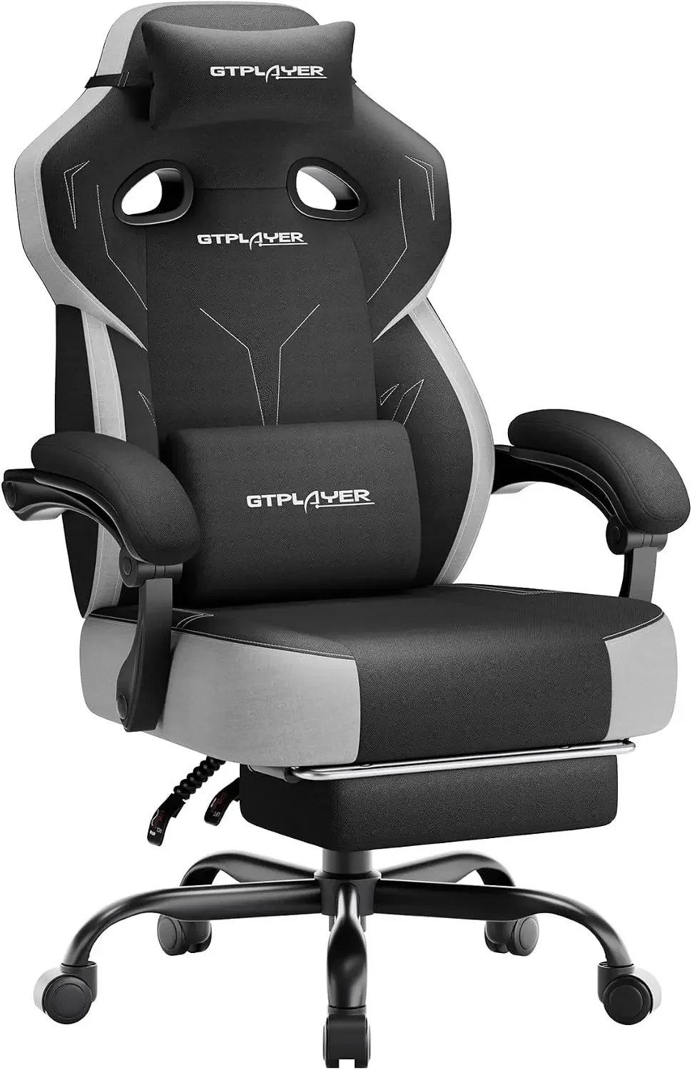 Big & Tall Gaming Chair, 90°-155° Adjustable Reclining Office Seat with Footrest, Ergonomic Comfy Computer Desk Chair