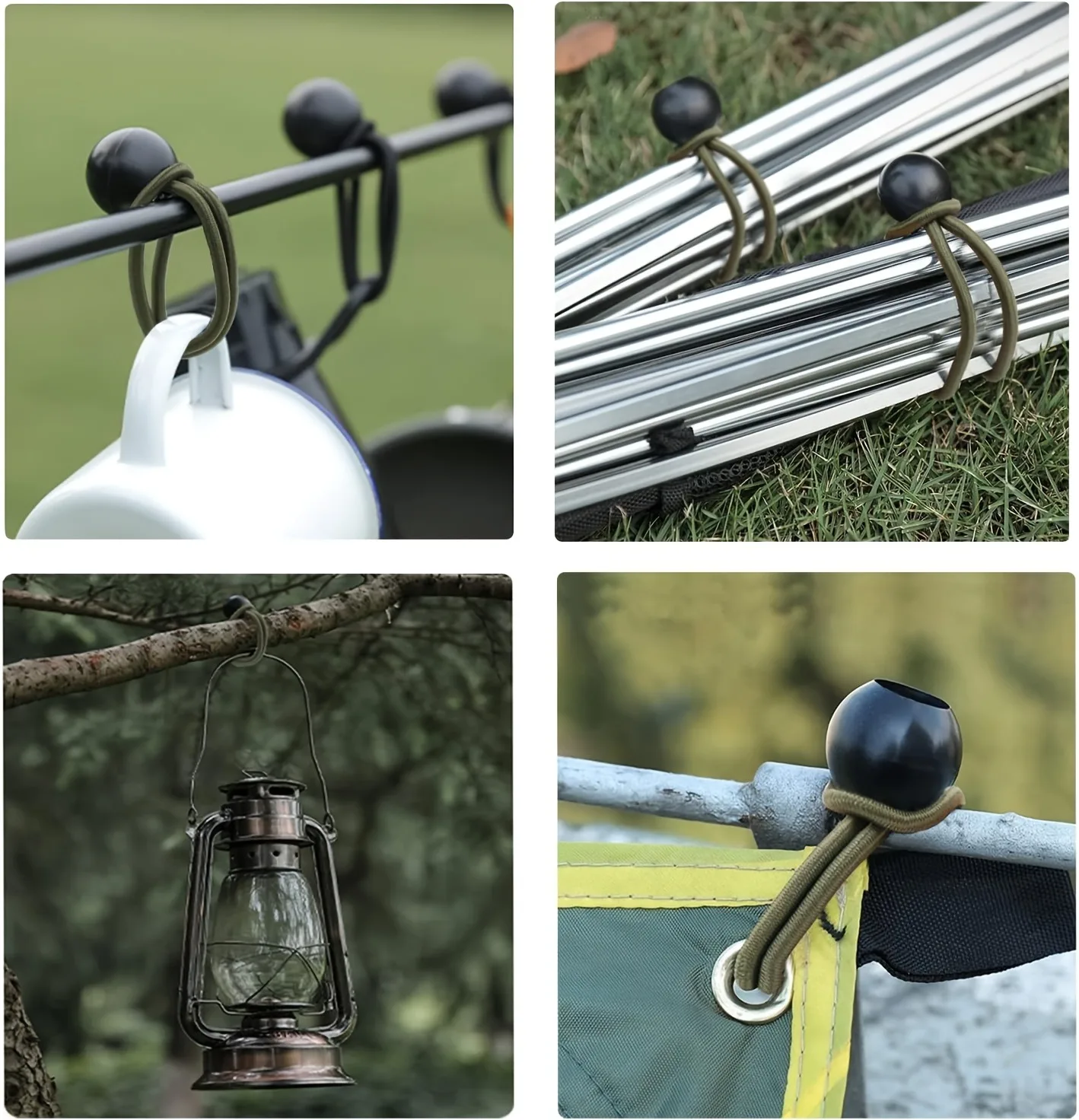 50 Stück Bungee-Bälle für Baldachin, Plane, zum Binden von Bungee-Bällen, Camping, Unterschlupf, Fracht, Zeltstangen, Ball-Bungee-Seile – Detail 1