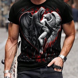 Männer Death Prayer Schädel Schädel T -Shirt Kurzarm, lässige lässige Bluse im Freien, neu, Sommer, 2024 8 Hauptverkäufe Crene Clothing - №5