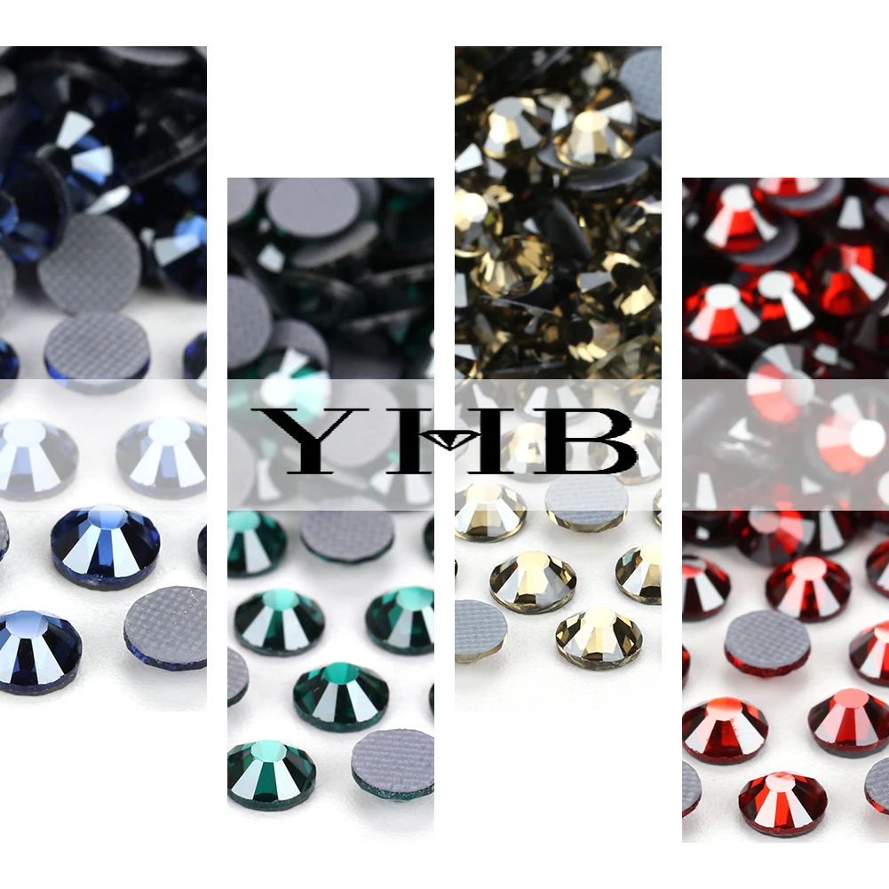 YHB-Satin Crystal Electroplating Flatback Hotfix Rhinestones, Shoes, Bags, Garment Decoration, DIY, High Quality, 107-129STA