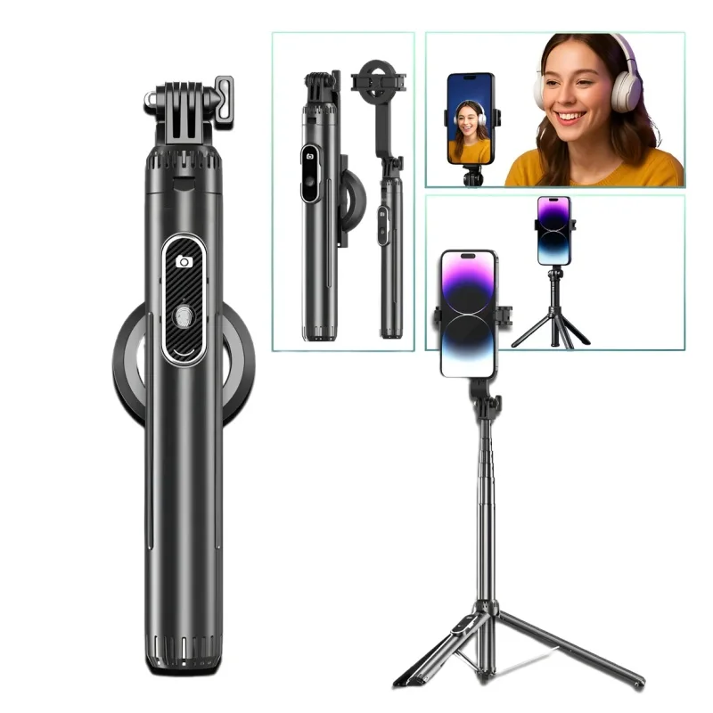 154m-magnetic-selfie-stick-tripod-stand-phone-holder-bluetooth-remote-control-rechargeable-360°-rotation-live-streaming
