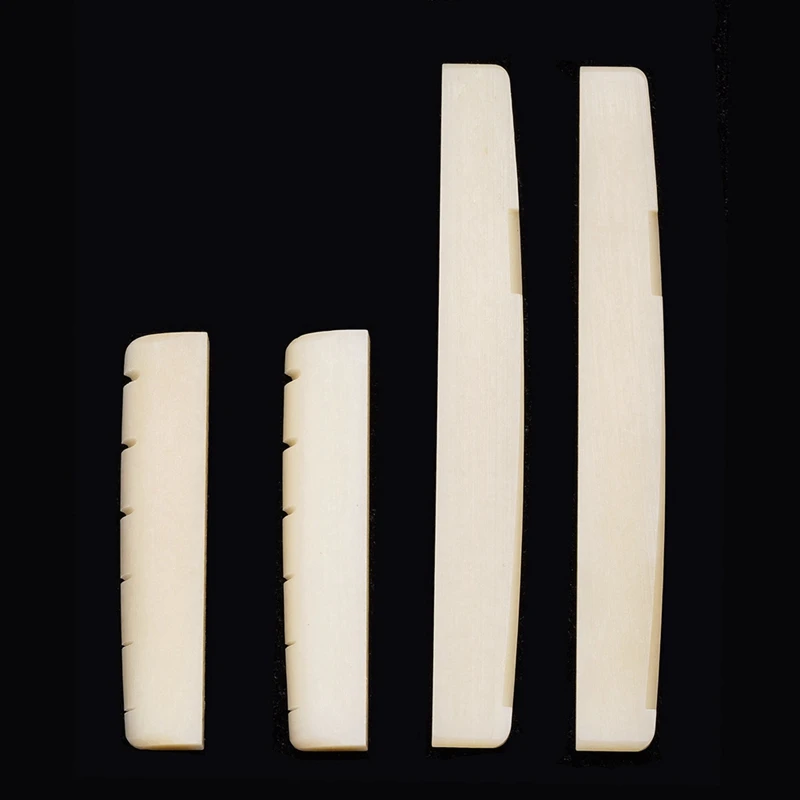 Folk Guitar Cow Bone Upper And Lower Saddle Bridge Saddle Nut Upper Saddle 43Mm Lower Bridge 74Mm Easy To Use