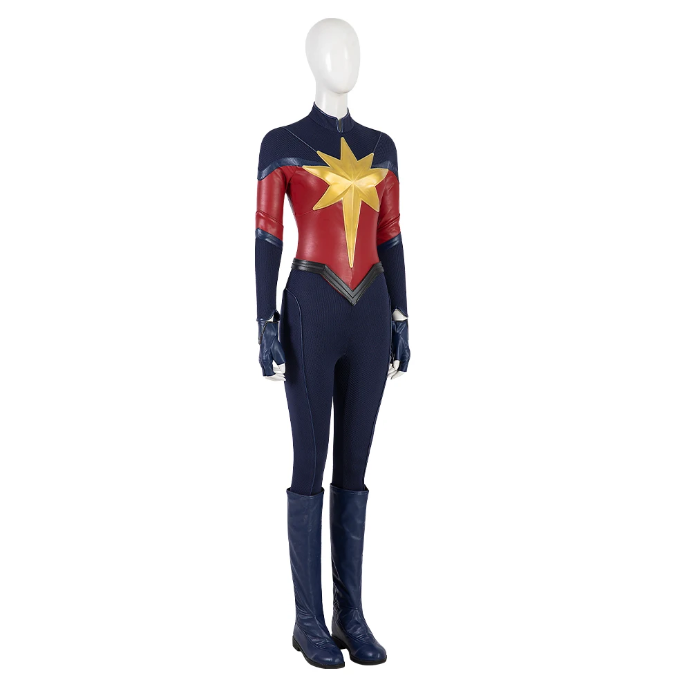 Captain2 Movie Cosplay Custome Carol Danvers Blue Battle Suit Superhero Halloween Jumpsuit for Women