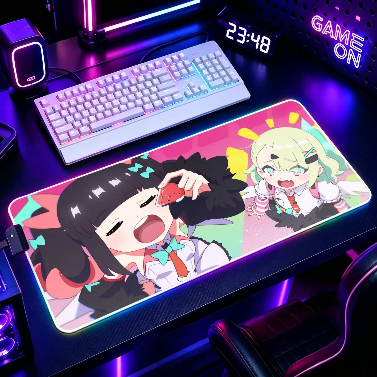 Mouse Pad RGB Color Changing Gaming Mouse Pad, Stitched Edges, XXL Large Keyboard Desk Mat Zenless Zone Zero Sunna
