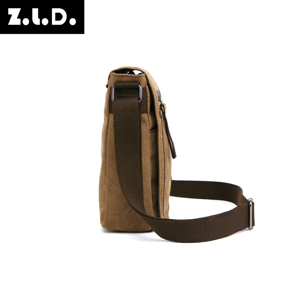 Imagem -02 - Unisex Único Ombro Lona Bolsa Mensageiro Vintage Business Casual Viagem Mochila Crossbody Masculino Marca