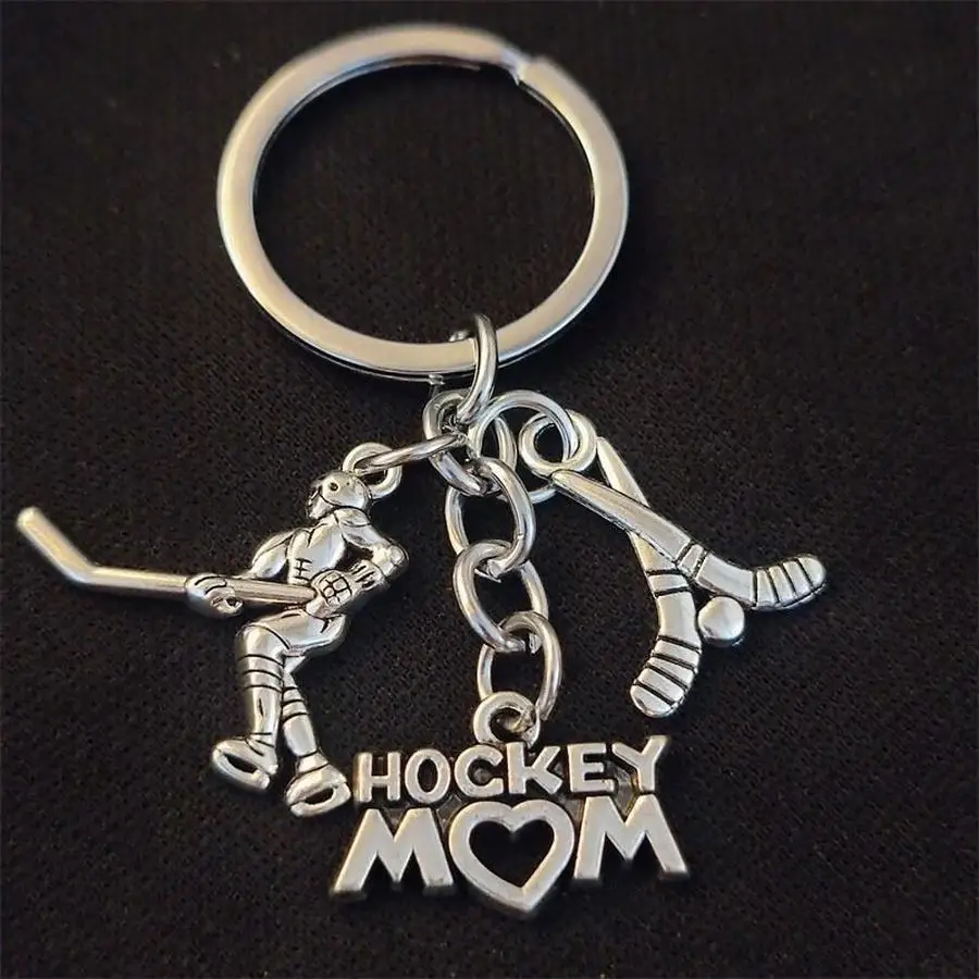 1/5/10/20/50/100pcs Keychain for Hockey Moms, Gift Keyring for Hockey Players, Hockey Bat, Men'S Sports Pendant Bag Accessories