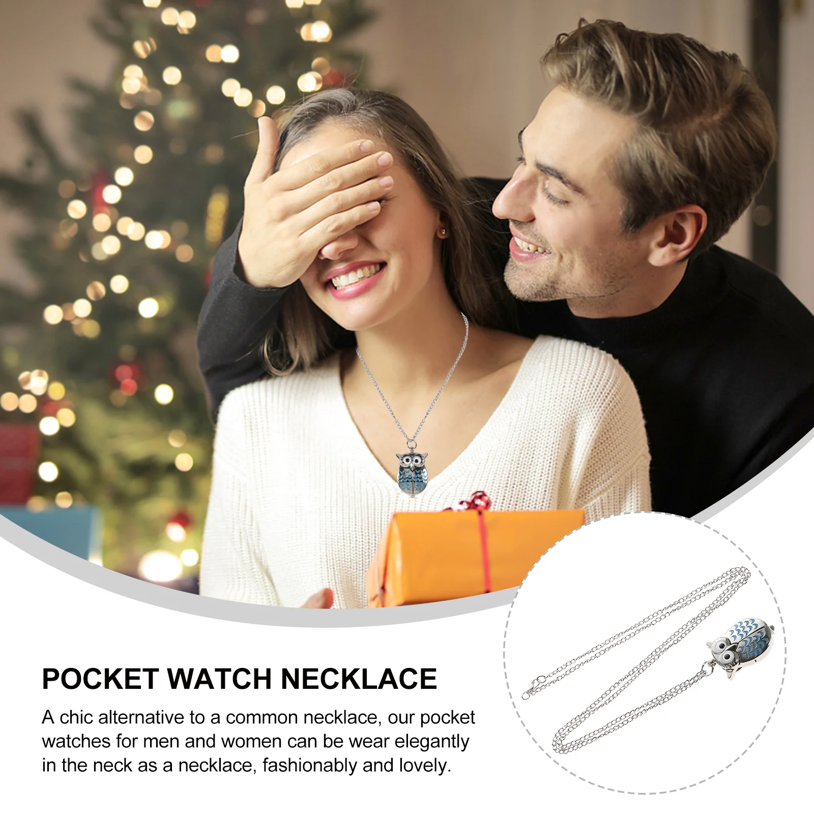 Collana con gufo Orologio da tasca con cartoni animati Movimento al quarzo Cronometraggio accurato Ciondolo alla moda per orologi regalo quotidiani