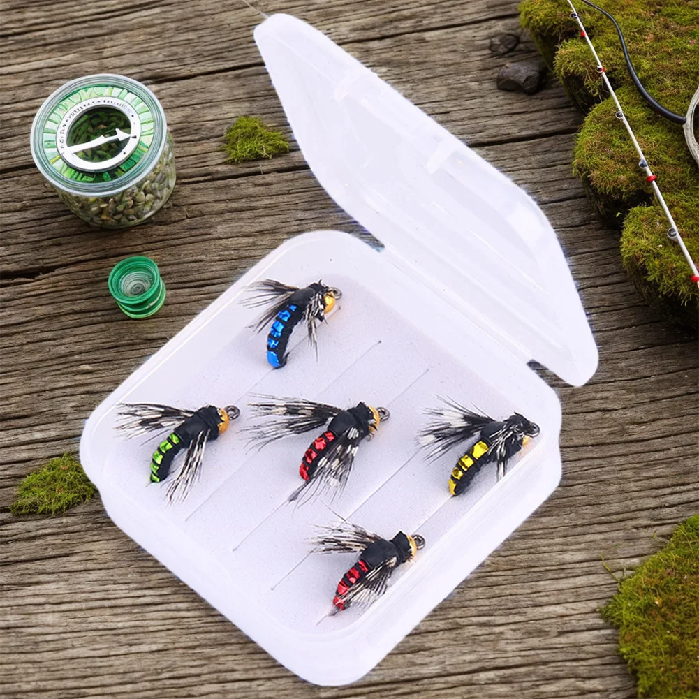 5pcs Bead Head Fast Fly Fishing Flies Artificial Insect Fishing Bait Scud Fly Worm Trout Fishing Lure for Salmon Trout