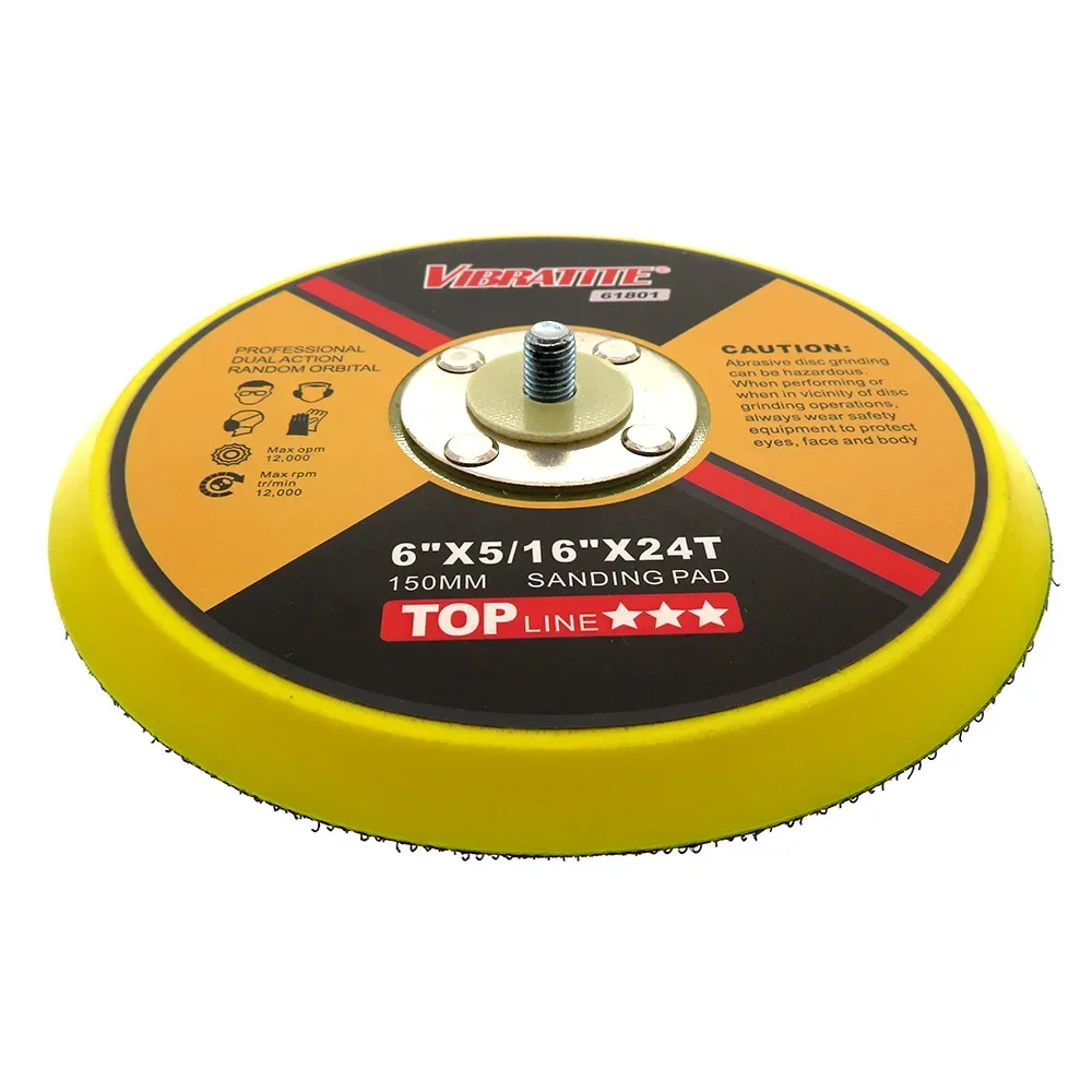 

6 Inch 150mm DA Sanding Pad Sander Backing Pad 5/16-24 Thread Hook and Loop Power Tools Accessories