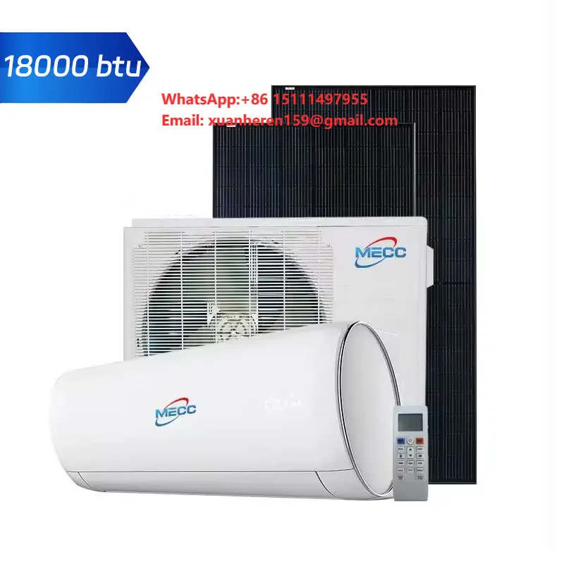 Full Package 18000Btu 24000Btu Hybrid Wall Mounted Solar Power Generated Split AC DC Solar Energy Air Conditioner System