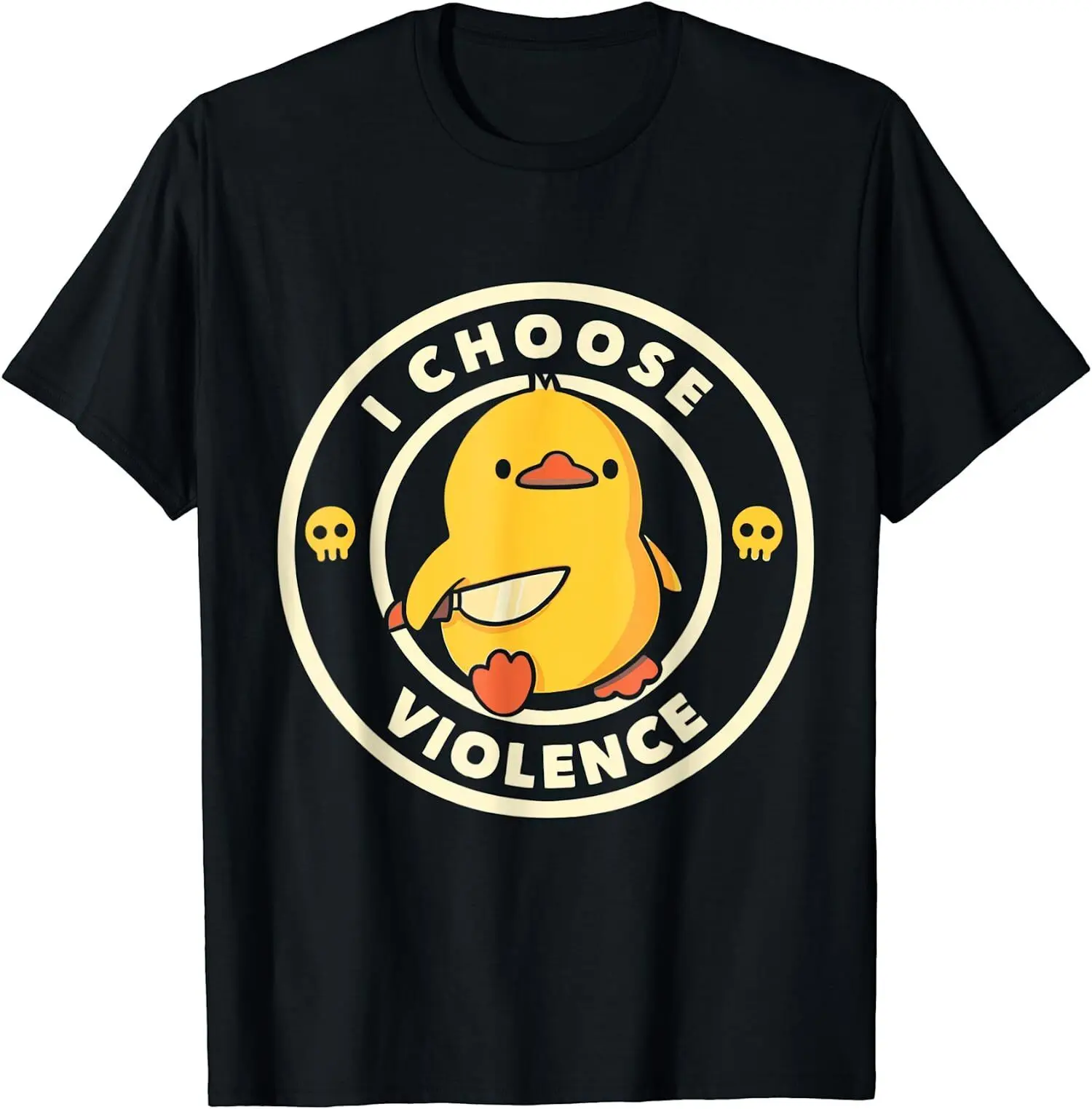 

NEW LIMITED I Choose Violence Funny Duck Holding Knife T-Shirt