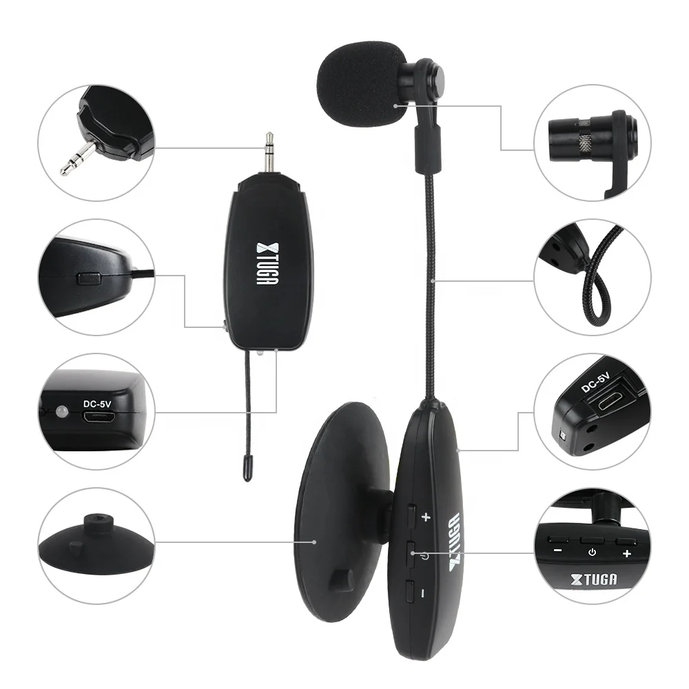 Dieci articoli TLF Xtuga Xuga KX-622 Vendite calde UHF Microfono per sassofono wireless Microfono wireless Prestazioni Strumento musicale