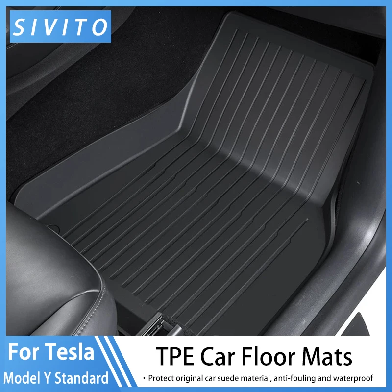 For Tesla Model Y Standard 2026 2025 TPE Car Floor Mats Trunk Mat Complete Set Waterproof Wear-resistant Floor Mats Cargo Liner