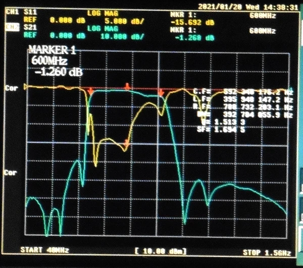 410-785MHz TV UHF channel bandpass filter, SMA interface