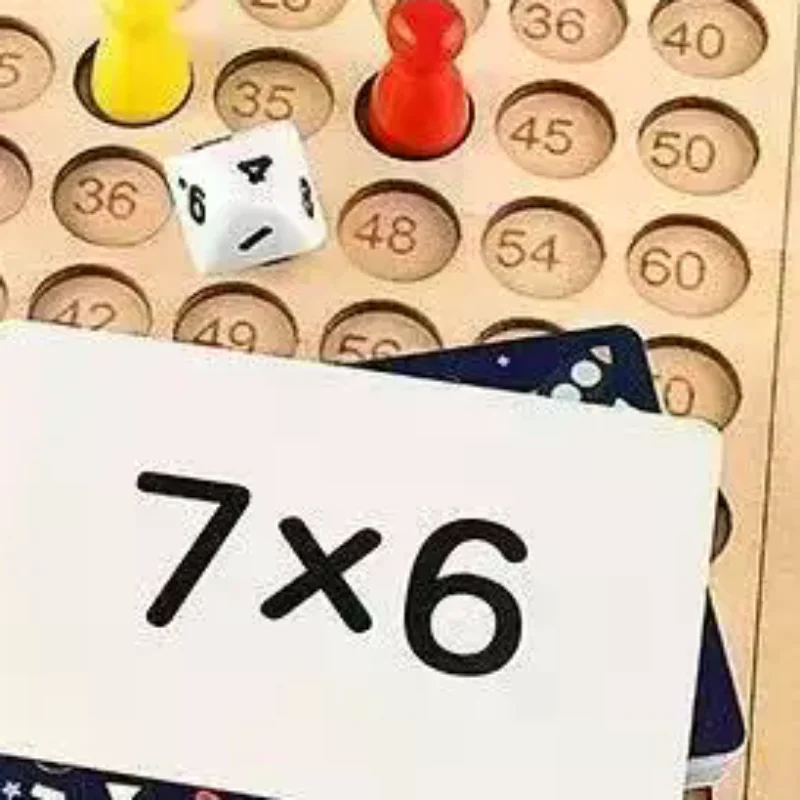 Kids Education Table - 子供のための九九表 数字学習ボードゲーム 早期教育玩具 木製九九ボード 数学ボードゲーム