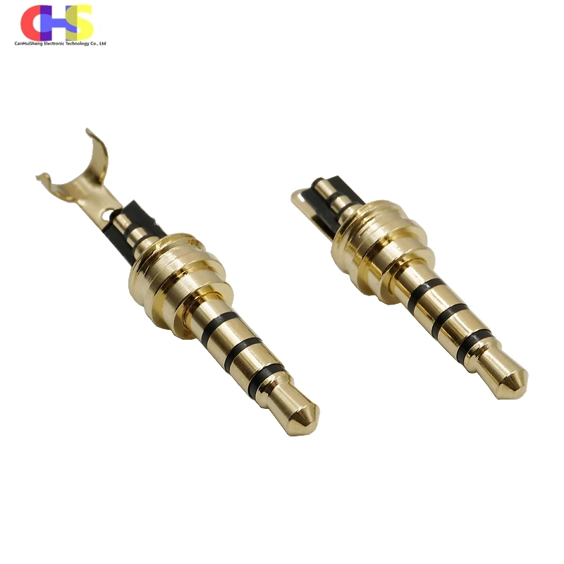 (1-10PCS) 2.5/3.5mm Copper Gold Plated 3/4 Pole Stereo Male Plug Jack Solder Audio Connector for DIY Earphone Speaker AUX Repair