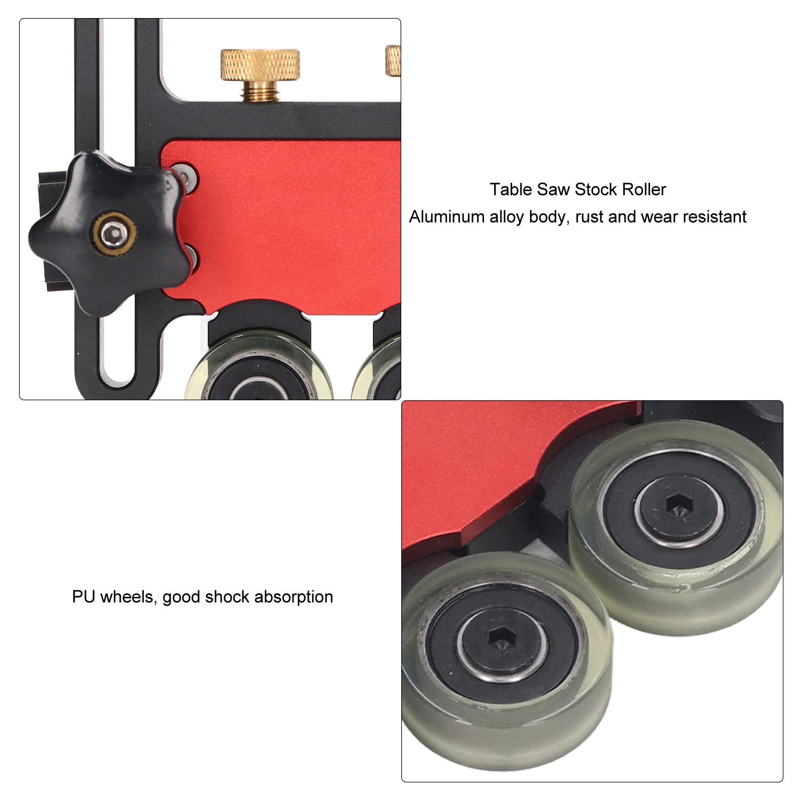 Table Saw Stock Roller Good Shock Absorption Woodworking Feeding Roller Standard  Rail for Inverted Engraver