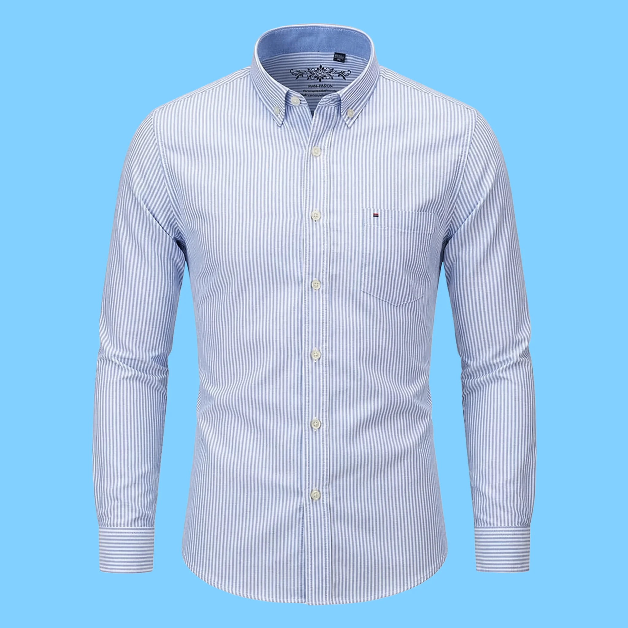 

New men's Oxford fabric long-sleeved shirt - suitable for spring and summer, casual and fashionable, versatile and easy to wear
