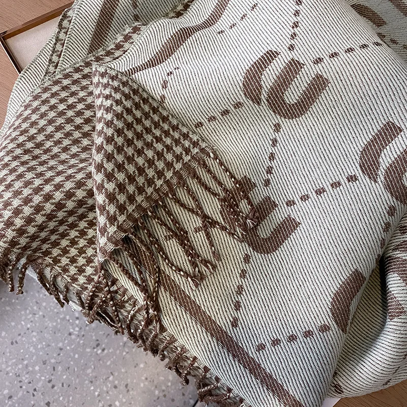 الموضة الفاخرة لينة الأساسية الغزل فو شال كشمير وشاح طويل شتاء دافئ منديل المرأة هدية ربيع الخريف يلتف مزدوجة الجانبين #6