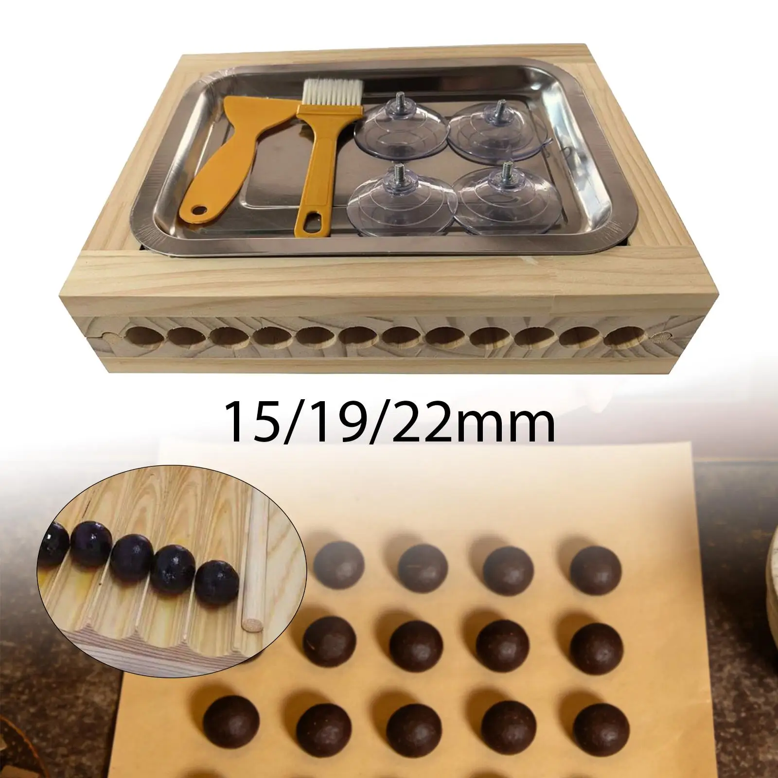 

Wooden Meatball Ball Rolling Board Nonstick Manual Kitchen Essential for Crafting Shrimp Balls