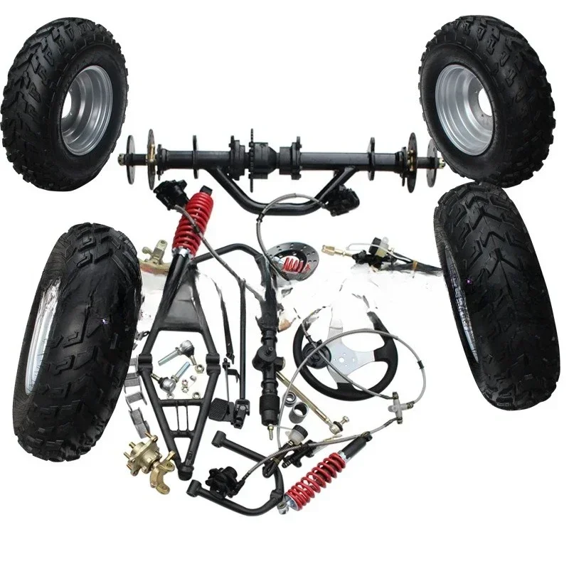 Self-made modified electric motorcycle ATV kart, front and rear suspension steering accessories