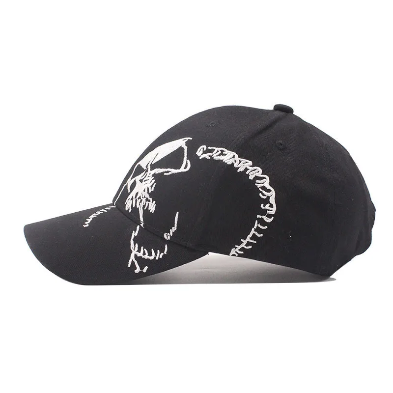 Embroidered Skull Cap For Men Cotton Sports Baseball Caps Fashion Black Pattern Women Snapback Army Male Cap Hip Hop Bone